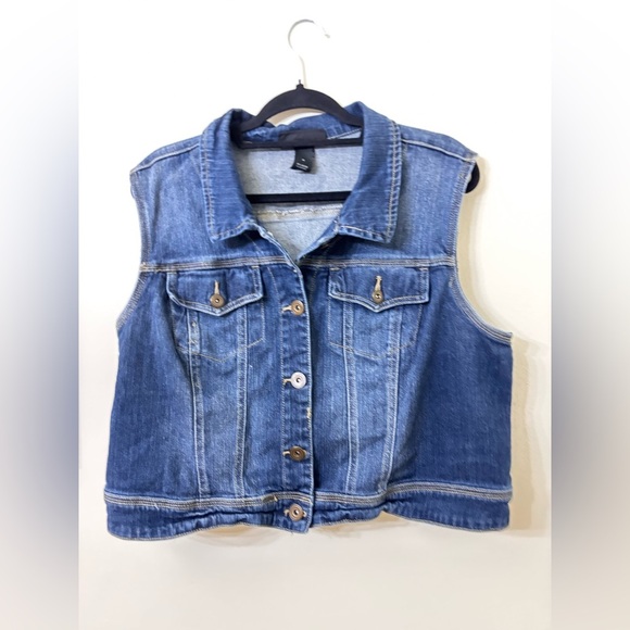 Lane Bryant Dark Blue Denim Vest size 18 - Picture 5 of 6
